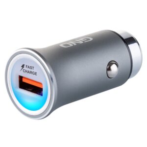 GND CCHQ10G , Φορτιστής αυτοκινήτου -1x USB 3A - Γρήγορη Φόρτιση - ΓΚΡΙ
