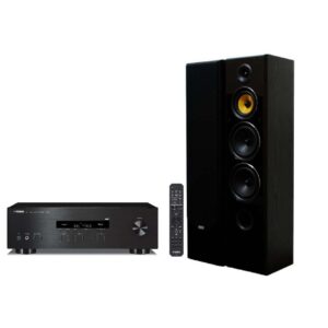 TagaHarmony TAV-606F v.3 Ηχεία Δαπέδου (ΖΕΥΓΟΣ) Black + YAMAHA R-S202D(B)