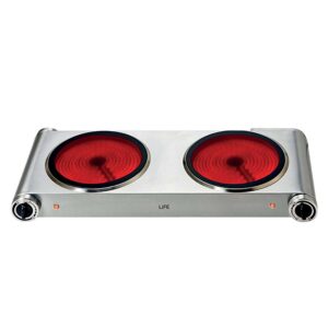 Life Ceramica Double Επιτραπέζια Εστία Κεραμική Διπλή 18cm