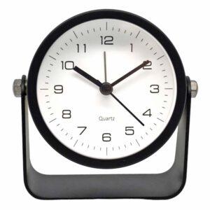 ANKOR 831319 Επιτραπέζιο Ρολόι Ξυπνητήρι Μεταλλικό Αθόρυβο - Μαύρο Ματ