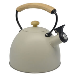 ANKOR 841349 Τσαγιέρα Ανοξείδωτη σε Μπεζ Χρώμα 2,5Lt Με Ξύλινη Λαβή