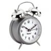 Mebus 26869 Επιτραπέζιο Ρολόι Ξυπνητήρι Αθόρυβο Μεταλλικό / Γκρι