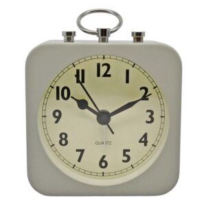 ANKOR 831272 Επιτραπέζιο Ρολόι Ξυπνητήρι Μεταλλικό Αθόρυβο - Γκρι Ματ