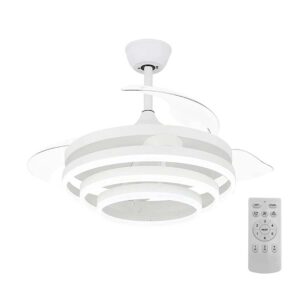 POWERTECH HLL-0112 ανεμιστήρας οροφής Φ106 72W με LED φως & τηλεχειριστήριο Λευκός