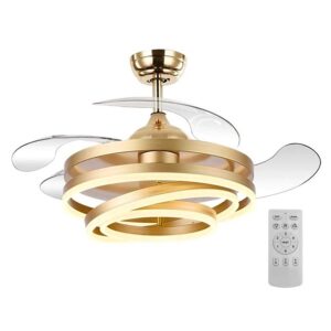 POWERTECH HLL-0130 ανεμιστήρας οροφής Φ106 72W με LED φως & τηλεχειριστήριο Χρυσός