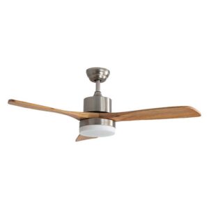 Primo PRCF-80442 Ανεμιστήρας Οροφής 52'' 132εκ. Με Τηλεχειριστήριο 1Φως LED 3Φτερά Καφέ-Inox