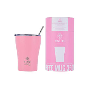 Estia Coffee Mug Save The Aegean Ποτήρι Θερμός 350ml με Καλαμάκι Blossom Rose