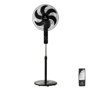 Estia Bow 06-21122 Ανεμιστήρας Ορθοστάτης 60W 40cm με Τηλεχειριστήριο Μαύρος
