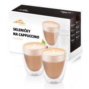 ETA 4181 93010 Σετ Ποτήρια Cappuccino από βοριοπυριτικό γυαλί 240ml (2τεμ)