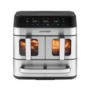 CONCEPT PIZZA TRIO FR9000  Air fryer 18,5 lt με 2 καλάθια & συρτάρι πίτσας 30cm