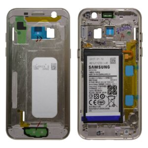 Μεσαίο Πλαίσιο Samsung SM-A320F Galaxy A3 (2017) με Μπαταρία και Πλήκτρα On/Off, Έντασης Χρυσαφί Original GH82-13667B