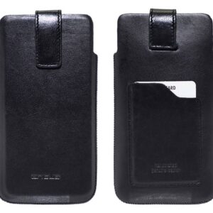 Θήκη Protect Ancus Universal Medium έως 4.7" Δέρμα Μαύρη με Θήκη Κάρτας