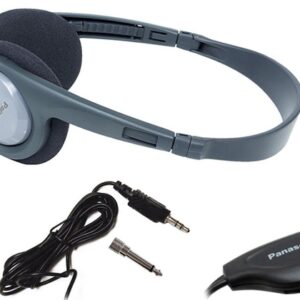 Ακουστικά Stereo Panasonic RP-HT090 3.5mm / 6.3mm Κατάλληλο Για Τηλεοράσεις Με Μήκος Καλωδίου 5m Γκρι