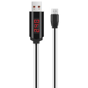 Καλώδιο σύνδεσης Hoco U29 LED Display USB σε Micro-USB Flat 2.0A Fast Charging Λευκό 1m