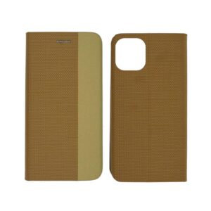 Θήκη Book Ancus Magnetic Canvas για Apple iPhone 11 Pro TPU Χρυσαφί