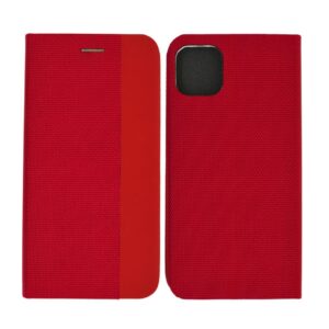 Θήκη Book Ancus Magnetic Canvas για Apple iPhone 11 Pro TPU Κόκκινη