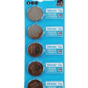 Buttoncell Vinnic CR2025 3V Τεμ. 5 με Διάτρητη Συσκευασία