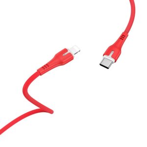 Καλώδιο σύνδεσης Hoco X45 Surplus με Ένδειξη LED USB-C σε Lightning Super Fast Charge PD18W Κόκκινο 1m