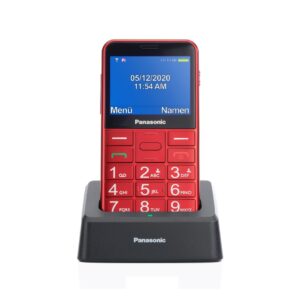 Panasonic KX-TU155EXRN 2.4" Κόκκινο με πλήκτρο SOS, Bluetooth, Μεγάλα Γράμματα και Βάση Φόρτισης