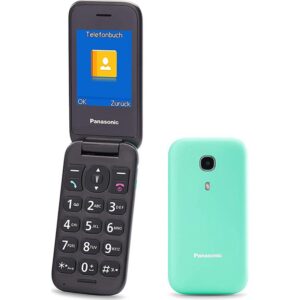 Panasonic KX-TU400EXC Τιρκουάζ 2.4" με MicroSD μέχρι 32GB, Bluetooth, Κάμερα, Μεγάλα Γράμματα και Πλήκτρο SOS