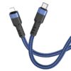 Καλώδιο Σύνδεσης Hoco U110 USB-C σε Lightning Braided PD20W 3A Υψηλής Αντοχής Braided Μπλε 1.2m