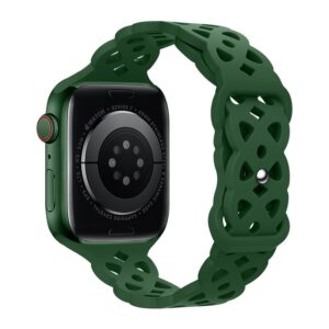 Watchband Hoco WA09 Flexible Rhombus Hollow 38/40/41mm για Apple Watch 1/2/3/4/5/6/7/8/SE Dark Green Silicon Band