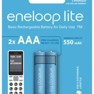Μπαταρία Επαναφορτιζόμενη Panasonic Eneloop Lite BK-4LCCE/2CP 550 mAh size AAA Ni-MH 1.2V Τεμ. 2 Eco Pack
