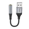 Αντάπτορας Hoco LS36 Fresh USB to 3.5mm Hi-Fi Συμβατός με όλες τις Συσκευές Braided 12cm