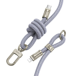 Καλώδιο Φόρτισης/Λουράκι Λαιμού Hoco GH7 USB-C to Lightning PD20W Braided Μπλέ 1.8m