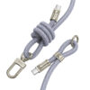 Καλώδιο Φόρτισης/Λουράκι Λαιμού Hoco GH7 USB-C σε USB-C  60W 3A Braided Μπλέ 1.8m