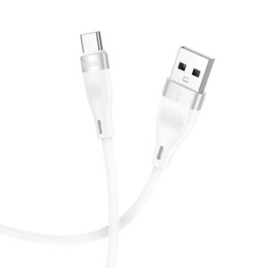 Καλώδιο σύνδεσης Hoco DU45 Sturdy USB-A σε USB-C 3.0A για Γρήγορη Φόρτιση και Μεταφορά Δεδομένων Λευκό 1m