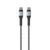 Καλώδιο σύνδεσης Energizer Metal & Braided Nylon Cable  USB-C σε USB-C 2.0  Ασημί 2m
