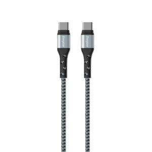 Καλώδιο σύνδεσης Energizer Metal & Braided Nylon Cable  USB-C σε USB-C 2.0  Ασημί 2m