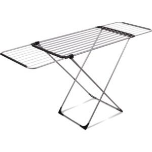 Πτυσσόμενη Απλώστρα Ρούχων με Επεκτεινόμενα Φτερά Lamart LT8102  18M Αλουμινίου, 15kg Φορτίο, Ασημί/Μαύρη