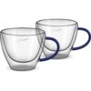 Σετ Φλιτζάνια Καπουτσίνο VASO Lamart LT9116 Γυάλινα με Διπλό Τοίχωμα 190ml Μπλε 2 Τεμ