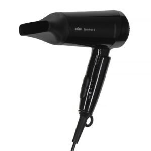 Πιστολάκι Μαλλιών Braun HD350 Satin Hair 3 Style & Go 1600W με 2 Επίπεδα Θέρμανσης Μαύρο