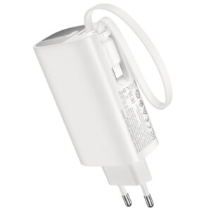 Power Bank Hoco J148 Handy 5000mAh PD20W QC3.0A Φορτιστής με 1xUSB-C και Καλώδιο Type-C Λευκό