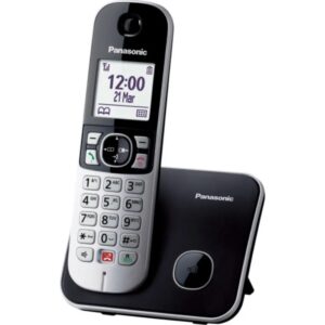 Ασύρματο Ψηφιακό Τηλέφωνο Panasonic KX-TG6851GRB  με Μεγάλη Οθόνη και Ανοιχτή Ακρόαση Μαύρο με Χτυπημένη Συσκευασία