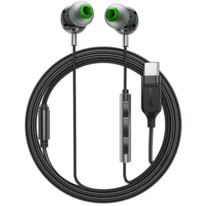 Hands Free Acefast L5 Stereo Earphones USB-C Braided 1.2m Μαύρα με HD Μικρόφωνο και Πλήκτρο Λειτουργίας Συμβατά με Όλες τις Συσκευές USB-C