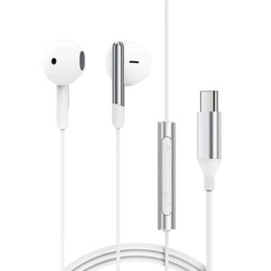 Hands Free Acefast L3 Earphones Stereo USB-C με HD Μικρόφωνο και Πλήκτρο Λειτουργίας Braided 1.2m Λευκό Συμβατά με Όλες τις Συσκευές USB-C.