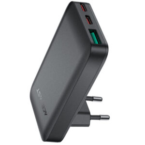 Φορτιστής Ταξιδίου Acefast A100 Fast Charging Ultra Thin Γωνιακός με 2xUSB-C 1xUSB-A PD65W QC3.0 GaN Μαύρος