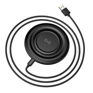 Ασύρματος Φορτιστής Borofone BQ40 Crown Magnetic Magsafe 15W με Καλώδιο USB-A Μαύρος