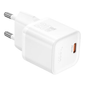 Φορτιστής Ταξιδίου Hoco N64 Ingenious GaN με 1 Εξόδο Φόρτισης USB-C PD20W 5V 3.0A Λευκός