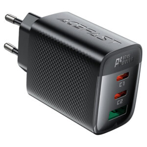 Φορτιστής Ταξιδίου Acefast A108 Fast Charging με 2xUSB-C + 1xUSB-A PD67W GaN Μαύρος