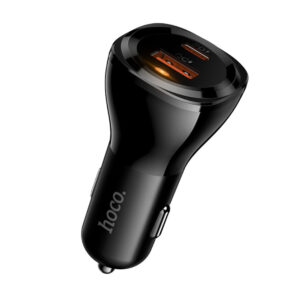 Φορτιστής Αυτοκινήτου Hoco DZ27 48W 1xUSB-C PD30W 1xUSB-A QC3.0 και Ένδειξη Λειτουργίας Μαύρος