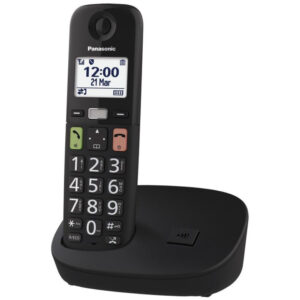 Ασύρματο Ψηφιακό Τηλέφωνο Panasonic KX-TGU110EXB Μαύρο με Δυνατό Κουδούνισμα και Φωτιζόμενο Πληκτρολόγιο με Μεγάλα Πλήκτρα