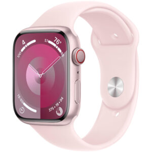 Apple Watch Series 9 Aluminum 45mm GPS NFC IP6X Aluminum Case Pink με Light Pink Sport Band