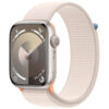 Apple Watch Series 9 Aluminum 45mm GPS NFC IP6X Aluminum Case Starlight με Starlight Sport Loop