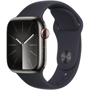 Apple Watch Series 9 41mm GPS NFC IP6X Stainless Steel Case Graphite με Midnight Sport Band