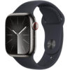 Apple Watch Series 9 45mm GPS NFC IP6X Stainless Steel Case Graphite με Midnight Sport Band